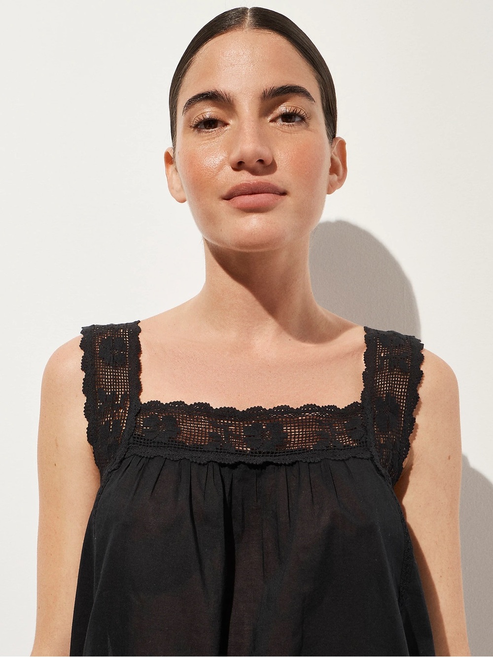 J.CREW Lace-trim Mini Beach Dress Black Size Medium - Picture 2 of 16